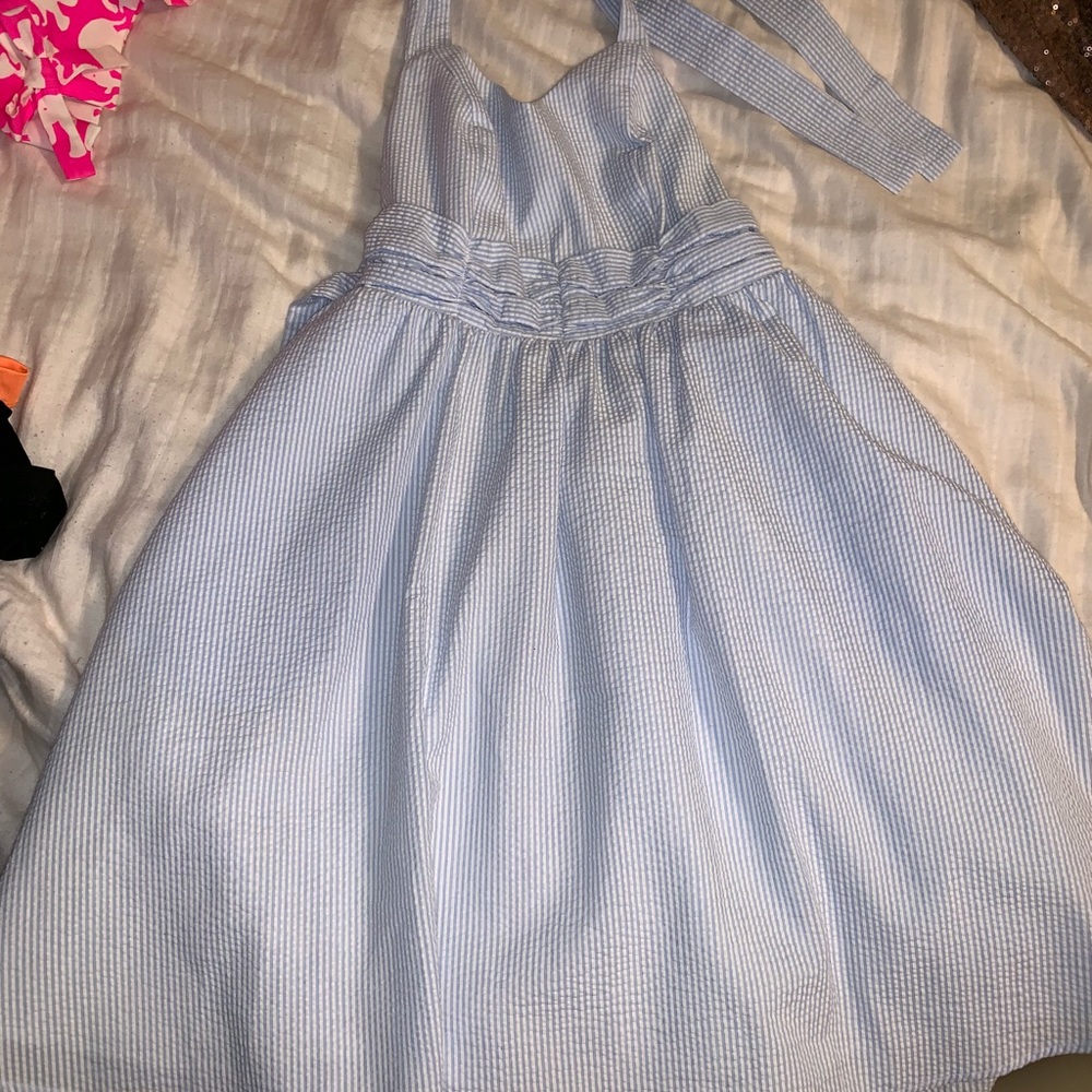 Lauren James Tie up seersucker dress